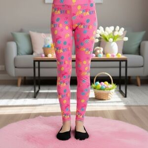 NEW Girls Happy Easter Leggings Buttery Soft Yoga Pants S/L